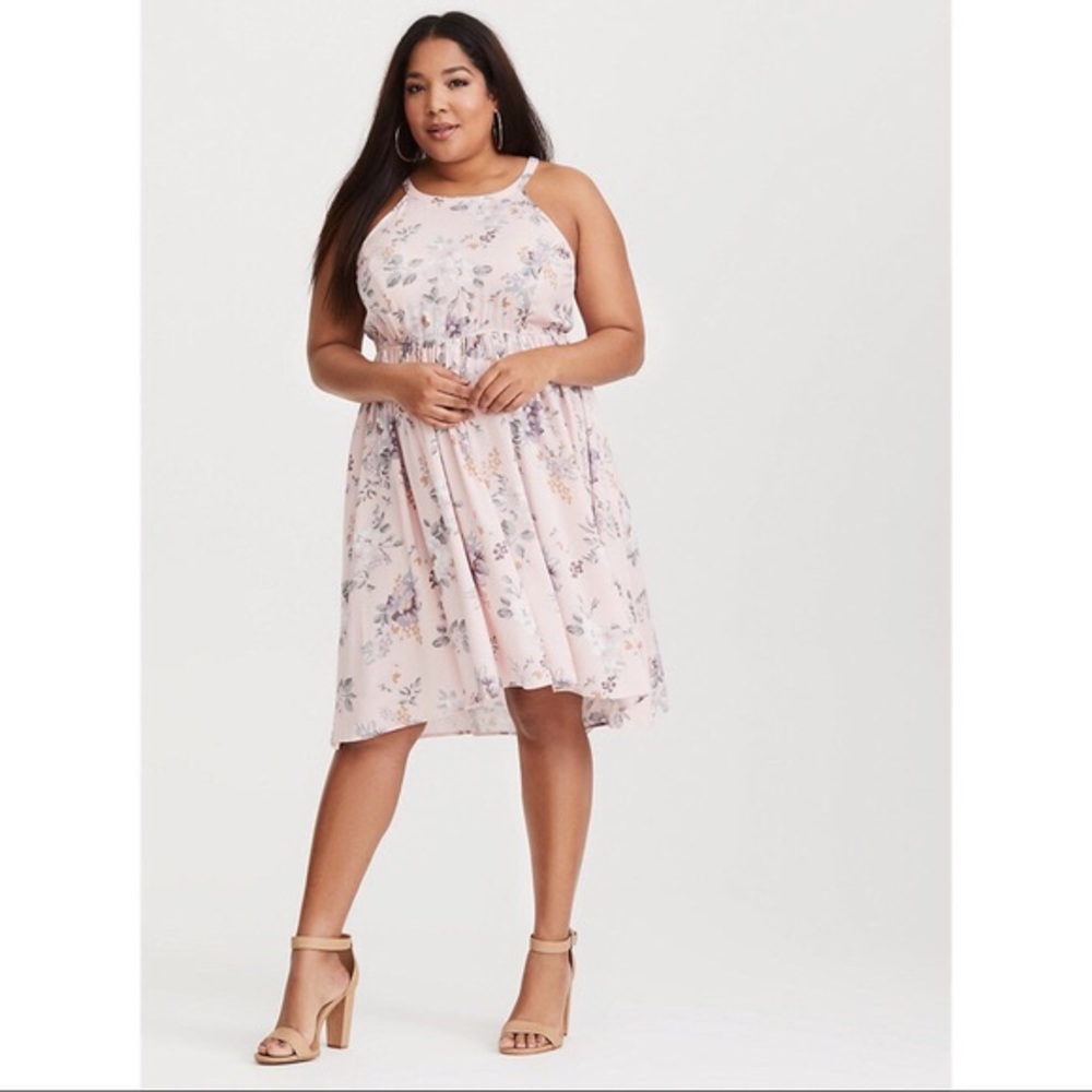 TORRID 3 High Neck Floral Challis Babydoll Dress
